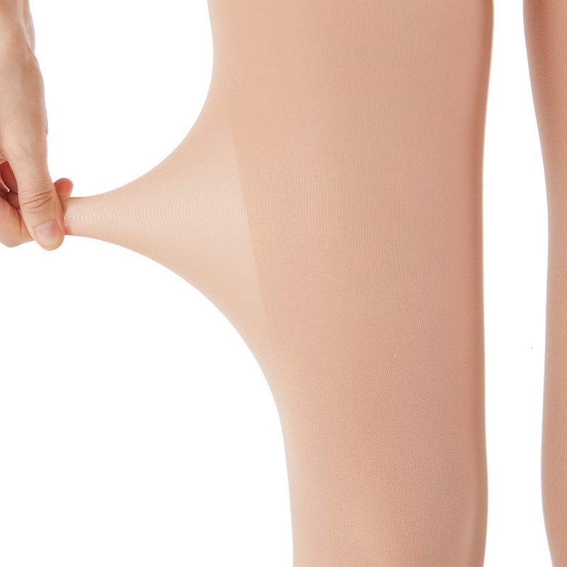MANZI 3 Pairs Women's Girl's Dance Tights Convertible Transition Ballet Tights 40D Natural Nude M(7-10y) - Image 3